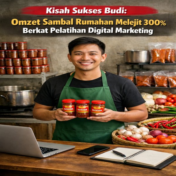 Kisah Sukses Budi: Omzet Sambal Rumahan Melejit 300% Berkat Pelatihan Digital Marketing